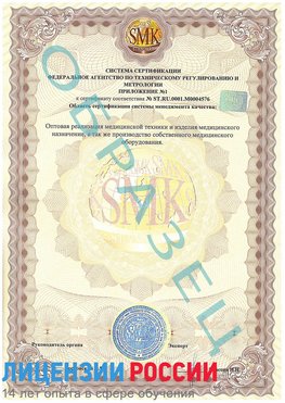 Образец сертификата соответствия (приложение) Волжск Сертификат ISO 13485